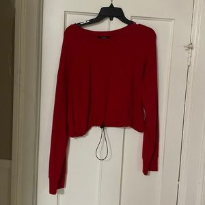 Soft red forever 21 cropped sweater